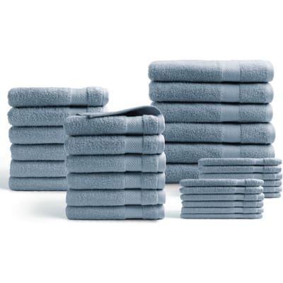 DoubleDry Handdoeken 30-delig set - Hotel kwaliteit 500 g/m2 - Lichtblauw