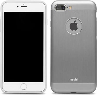 Moshi iGlaze Armour iPhone 7 Plus 8 Plus hoesje - Aluminium Grijs