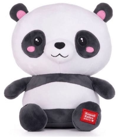 Kawaii Kuties panda knuffel - Zachte pluche mascotte van 24cm