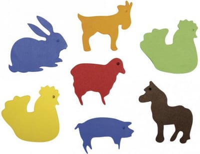 Rayher crepla boerderij dieren zelfklevend foam rubber - 80x stuks - Dieren - Knutselen - stickers