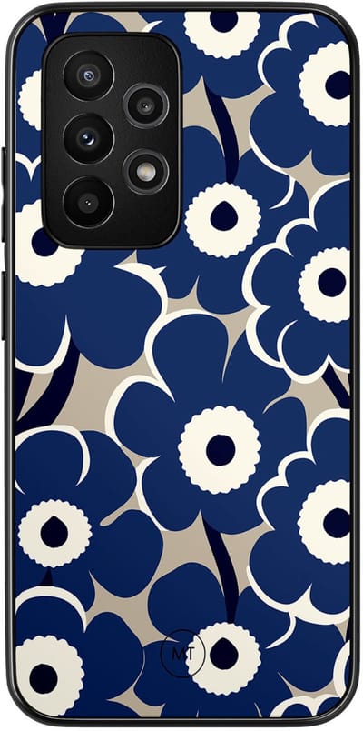 Hoesje geschikt voor Samsung Galaxy A52 5G - Abstract bloom - TPU Hard Case Backcover - Blauw - Mooie Telefoonhoesjes