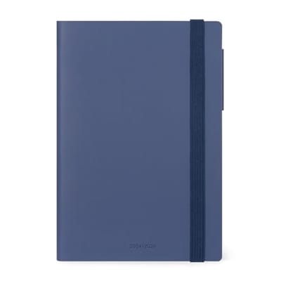 Wekelijke Kalender 2025 - 12 Maanden, Elastische Sluiting, Maand Planner, Adresboek, 12 x 18 cm, Blauw