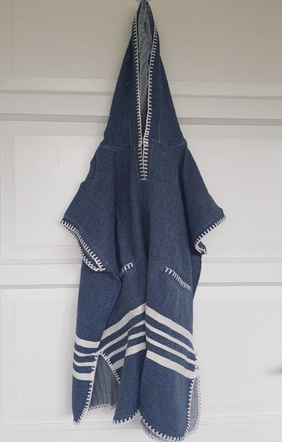 Kinder Strandponcho Hamam Navy - 2-3 jaar - - jongens/meisjes/unisex pasvorm - poncho handdoek voor kinderen met capuchon - zwemponcho - badcape - badponcho