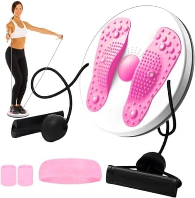 Twist Waist Disc, taille-ontstopper met trekkoord, multifunctioneel magnetisch balansboardpedaal, buiktrainer, draaischijf, aerobic-training voor voetmassage en tailleoefeningen