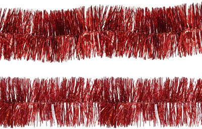 Decoris folie kerstslingers 4x stuks - rood - kunststof - 270 cm