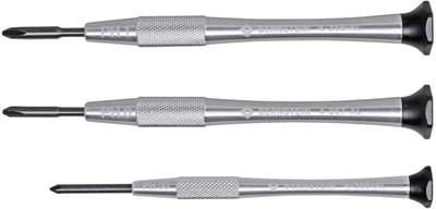 Schroevendraaierset Kruiskop - Precisie Schroevendraaiers - Horlogemaker Reparatie - Ergonomisch Aluminium Handvat - 3-delig