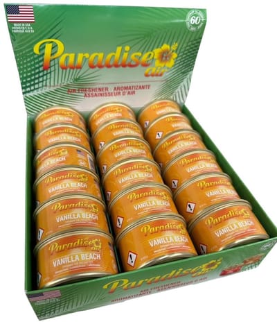 Paradise Air Car Air Freshener Vanilla Beach - 18 stuks - incl Doseerdeksel