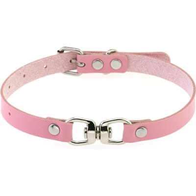 Nieuwigheid Cosplay Unieke Choker Kraag Voor Vrouwen Meisjes Ketting Metaal Leer Choker Goth Anime Rollenspel Cadeau Sieraden Accessoire white