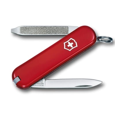 VICTORINOX Escort Zwitsers Zakmes Multifunctioneel Mes voor Buitenactiviteiten en Beschikt over een platte schroevendraaier en nagel A met 6 en - Kamperen. gray