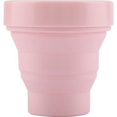 Tasse Pliable Portable Légère en Silicone avec Couvercle pour Eau Café(Rose) gray