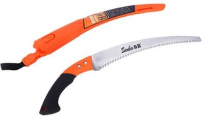 Snoeizaag - Takkenzaag - Pruning Saw - Senba - Snoeien - Tuin - Handzaag - 33 cm - gebogen zaagblad - voor dikke takken - met trektanden en mesbeschermer -