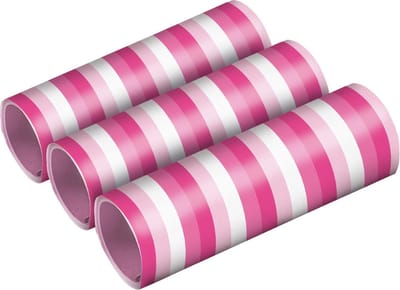 Amscan Serpetinerollen 4 Meter Papier Roze/wit 3 Stuks