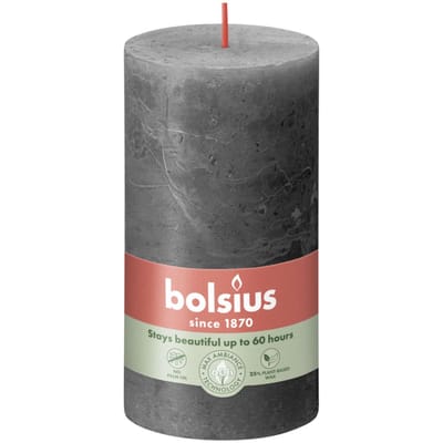 Bolsius Stompkaars Stormy Grey Ø68 mm - Hoogte 13 cm - Donkergrijs - 60 Branduren