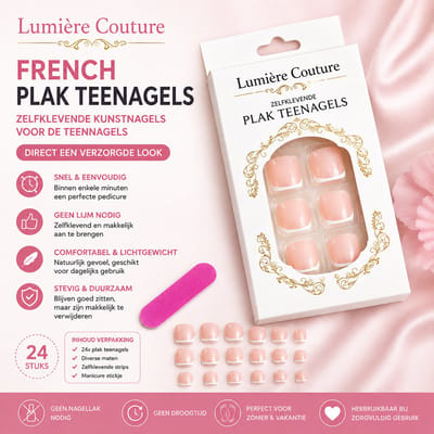 Lumière couture ® - Plak nagels - teen nagels - French - kunst nagels - Pedicure - zelf klevend