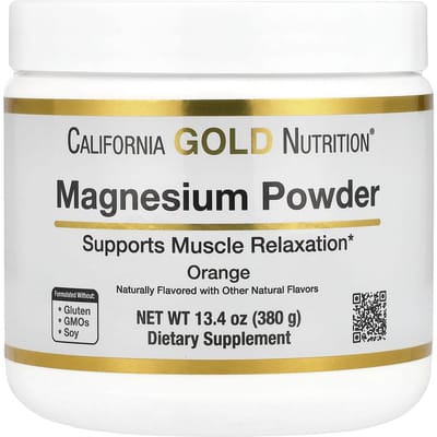 California Gold Nutrition, Magnesium Poederdrank, Sinaasappel, 380 g (380 g)