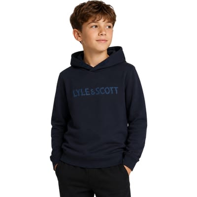 Lyle & Scott Jongens Logo Pullover Hoodie (Donkere marine)