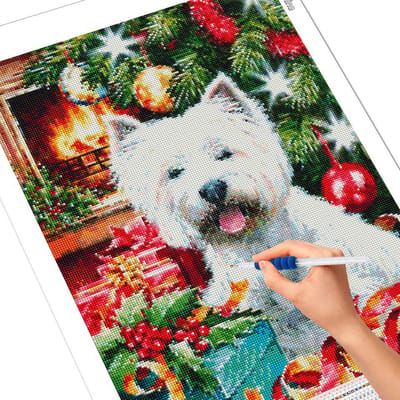 5D DIY diamant borduurwerk hond Craft Kit Kerstmis Diamond schilderij dier Cross Stitch mozaïek Home Decor cadeau Full Square 20X30CM