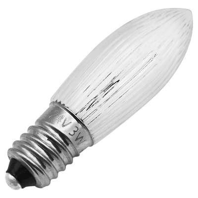 Reserve Kerstlampje E10 - Gloeilamp - 24V/3W - Warm Wit Licht - 2200K - 13 Lumen - Dimbaar - Helder