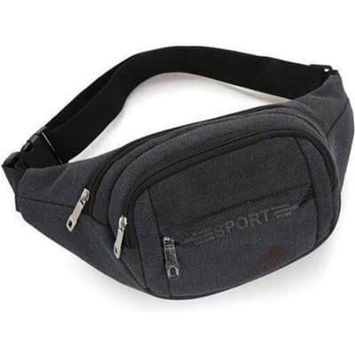 Multifunctionele Canvas Heuptas Nauwsluitende Mobiele Telefoon Borsttas, Buitensport Heuptas met Grote Capaciteit One Size black