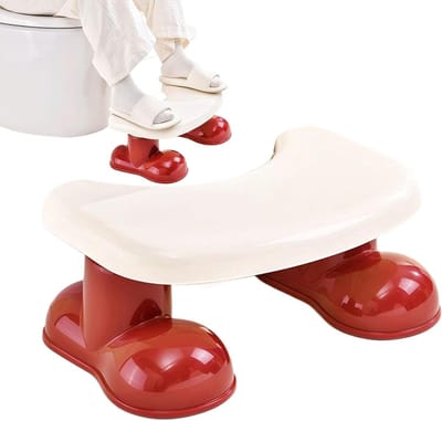 Toiletvoetenbank - Badkamer kruk Poepen - Verbeteren Houding - Antislip textuur - 155 x 265 x 155 cm - Rood