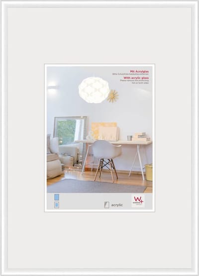 Walther New Lifestyle - Kunststof lijst - Fotoformaat 70x100 cm - Kunstglas - Wit