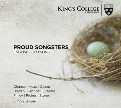 Michael Chance, Tim Mead, Lawrence Zazzo, Ruairi Bowen, James Gilchrist, Andrew Staples, Gerald Finley, Ashley Riches, Mark Stone, Simon Lepper - Proud Songsters: English Solo Song (CD)