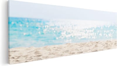 Artaza Canvas Schilderij Zeezicht - 60x20 cm - Wanddecoratie Kust - Muurdecoratie Strand - Schilderijen Op Canvas