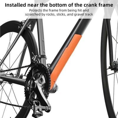 Autocollants de protection pour vélo de route, ruban de protection pour cadre de vélo de montagne, autocollant de protection pour base de chaîne orange