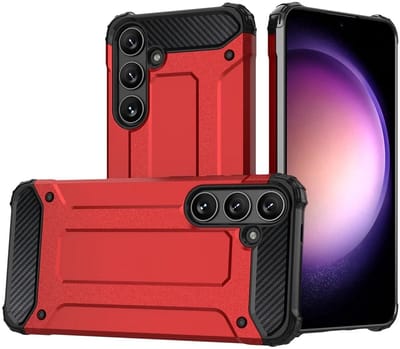 Hoesje Geschikt voor Samsung Galaxy S24 | Shock Proof | Hybride Back Cover | Beschermhoes | Schokbestendig | Extra bescherming | Rood