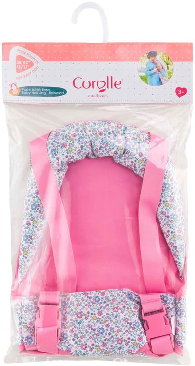 Corolle Babypop draagdoek bloemen roze - poppenaccessoire 36-42cm.