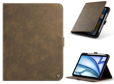 Solidenz Hoes - Geschikt voor iPad Air 11 inch (M4 / M3 / M2) en iPad Air 10.9 inch (Air 5 / Air 4) - Urban Book - Bruin