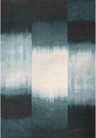 Wasbaar Binnen & Buiten Vloerkleed - 140 x 140 cm - Louis De Poortere Sendai Deep Water - Laagpolig Tapijt - Gerecycled PET - Made in Belgium - Circulair