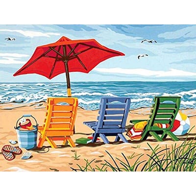5D DIY diamant schilderij  Strandvakantie  3D borduurkruissteek Strass mozaïek schilderij decor 20X30CM red