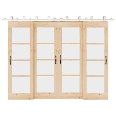 vidaXL - Schuifdeur - onderdelenset - 366 - cm - roestvrij - staal - zilverkleurig