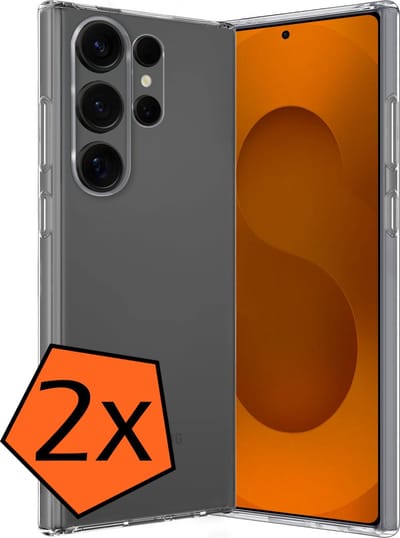 Hoes - 2 Stuks - Geschikt voor Samsung Galaxy S25 Ultra - Sterk & Shockproof - Case Siliconen - Back Cover - Telefoon Hoes - Transparant