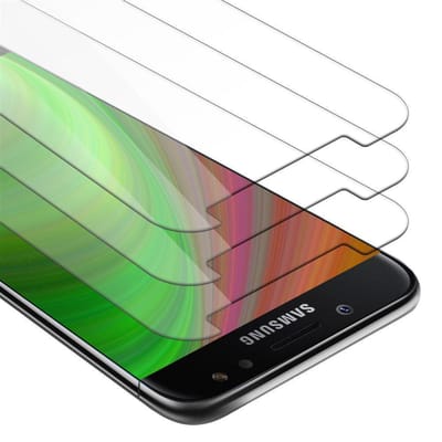 Cadorabo 3x Screenprotector geschikt voor Samsung Galaxy J3 2017 - Beschermende Pantser Film in KRISTALHELDER - Getemperd (Tempered) Display beschermend glas in 9H hardheid met 3D Touch