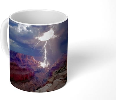 Mok - Koffiemok - Bliksem - Wolken - Canyon - Mokken - 350 ML - Beker - Koffiemokken - Theemok