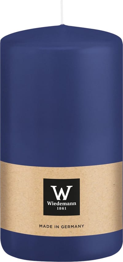 Wiedemann Cilinderkaars/stompkaars - donkerblauw - 12 x 6 cm - 33 branduren - zuilkaarsen