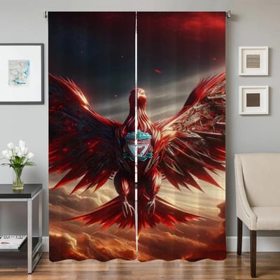Lange Gordijnen voor Woonkamer 2 Stuks Verduisterende Gordijnen Deurgordijn L-liverpool-l Fc Slaapkamer Decoratie Scheidingswand Keuken W86xH183cmx2pcs-CL gray
