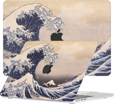 Lunso Geschikt voor MacBook Air 13 inch (2022-2026) cover hoes - case - Hokusai's Great Wave