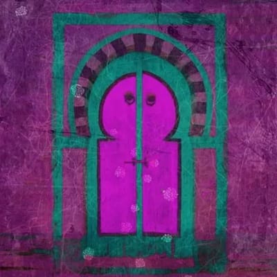 Safaary - Marokkaanse Schilderij Poort Paars