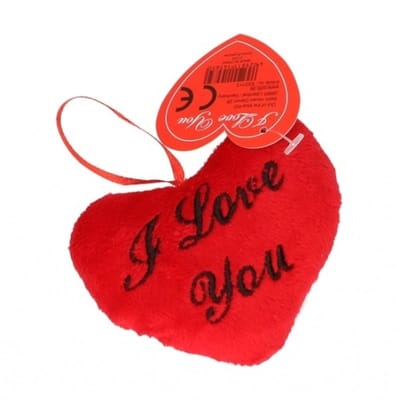 Valentijn Pluche I Love You kussentje 10 cm