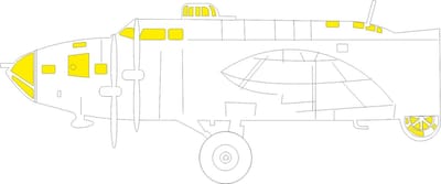 Eduard Modelbouwpakket Vliegtuigen - EX1166 Maskering Set voor Boeing B-17F - Accessoires set - 1:48 - Modelbouw