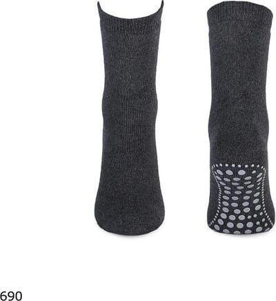 Anti slip huis sokken met badstof - antraciet grijs - maat 18/19