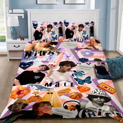 Sturniolo Drievoudige Dekbedovertrek Kussensloop Beddengoed Set Volwassene Jongen Meisje Slaapkamer Decoratie Kinderen Cadeau Eenpersoons Tweepersoons Groot Formaat 100x135cm gray