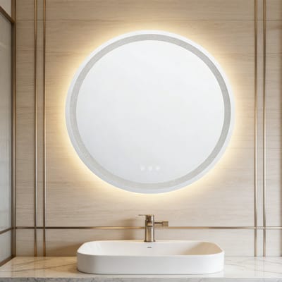 KUTAS® - Badkamerspiegel met Verlichting - Ronde Badkamerspiegel Frameloos - Dimbaar - Anti-Condens - 3000K/4500K/6500K - Warm/Neutraal/Koud Wit - 50CM