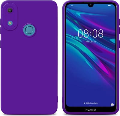 Cadorabo Hoesje geschikt voor Huawei Y6 2019 in FLUID DONKER PAARS - Beschermhoes gemaakt van flexibel TPU silicone Cover Fluid Case
