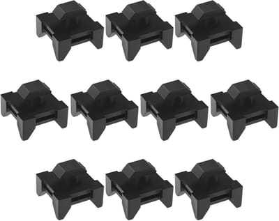 Set van 10 Kabelhouders voor Europese 4040 Aluminium Profielen - Ideaal voor Kabelbeheer en Installatie van Kabelgoten, Zwart 13x7.5mm
