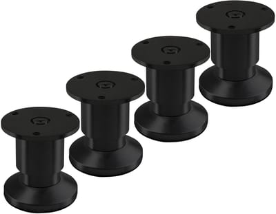 SOTECH 4 stuks meubelpoten TERRA hoogte 50 mm zwart geanodiseerd hoogte verstelbaar tot max. 15 mm, belastbaar tot 250 kg / elke poot