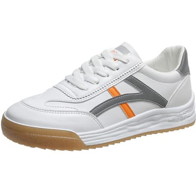 Nieuwe Lente Zomer Dames Wandelschoenen Platte Sneakers Dames Casual Schoenen Lage Bovenkant Vetersluiting Witte Schoenen 40 white